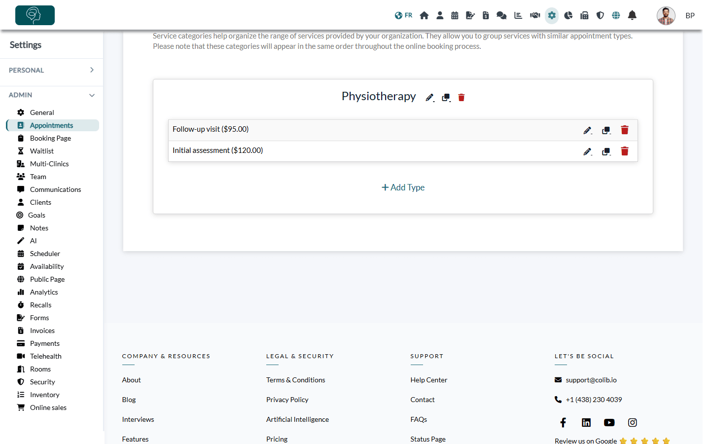 The new appointment type in its category, with its price
