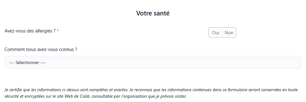 Aperçu avant de répondre : seules la question Oui/Non et la liste sont affichées