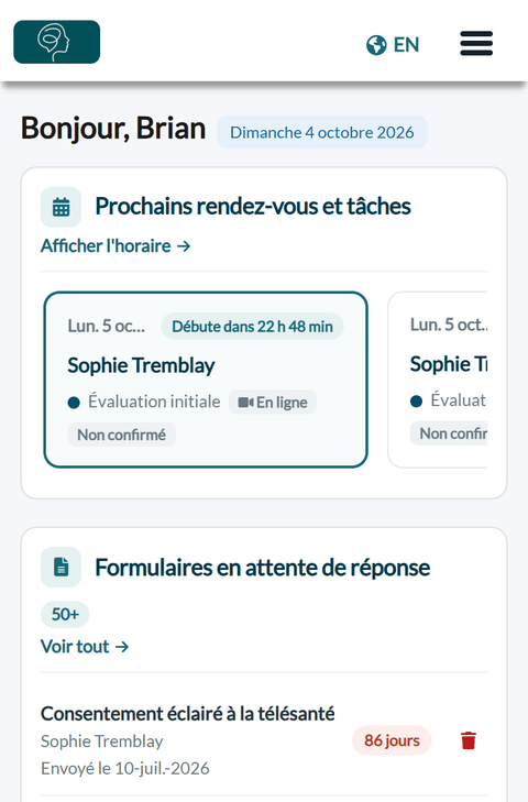 Page d'accueil de Colib sur un téléphone