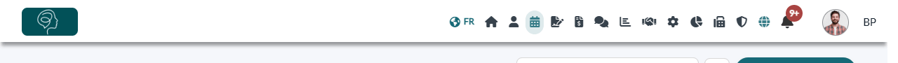 Top bar with the icons only in a medium window
