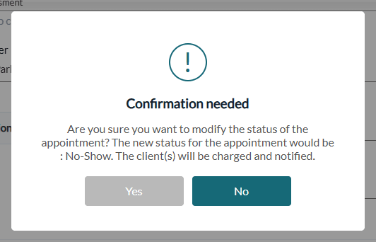 Confirmation needed window before charging a no-show