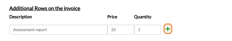Additional Rows on the invoice in the Invoicing section of an appointment type