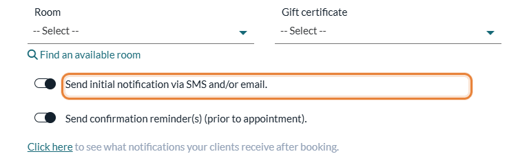 Send initial notification via SMS and/or email option of the appointment window