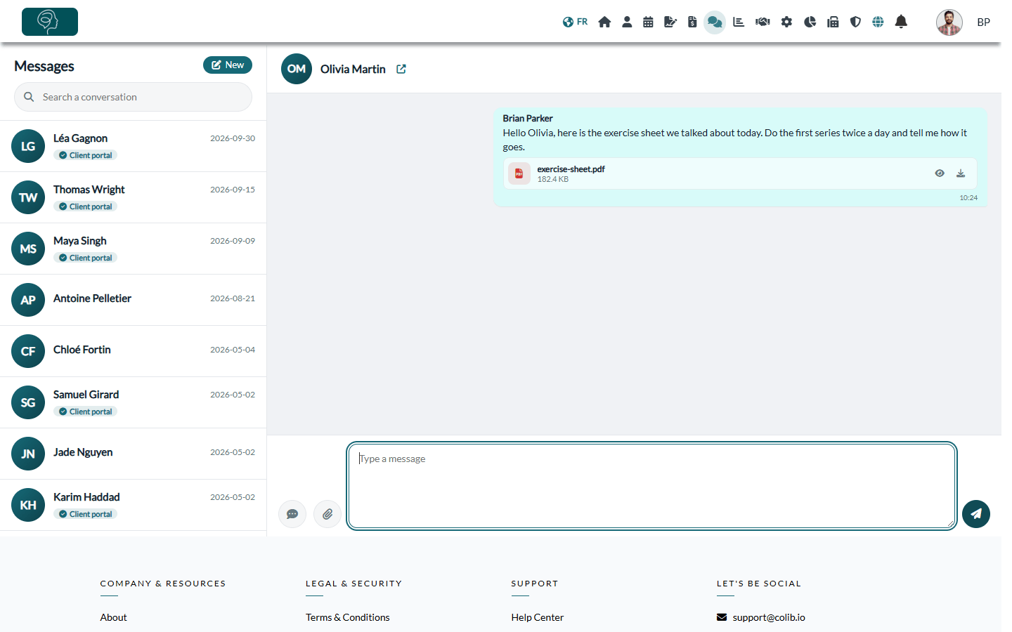 Message sent with its attachment in the conversation