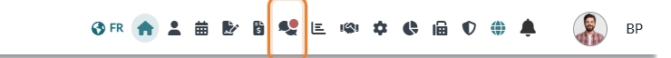 Red dot on the Messaging icon of the top bar