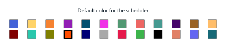 Default color for the scheduler in the window of a team member