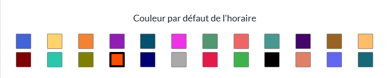 Couleur par défaut de l'horaire dans la fenêtre d'un membre de l'équipe