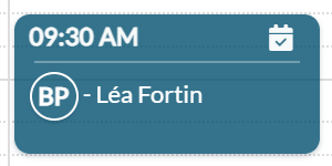 Appointment with the confirmed icon