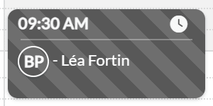 Late-cancelled appointment with the clock icon