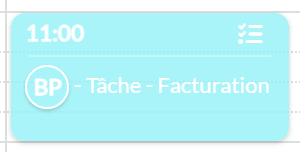 Tâche sur l'horaire avec l'icône de tâche