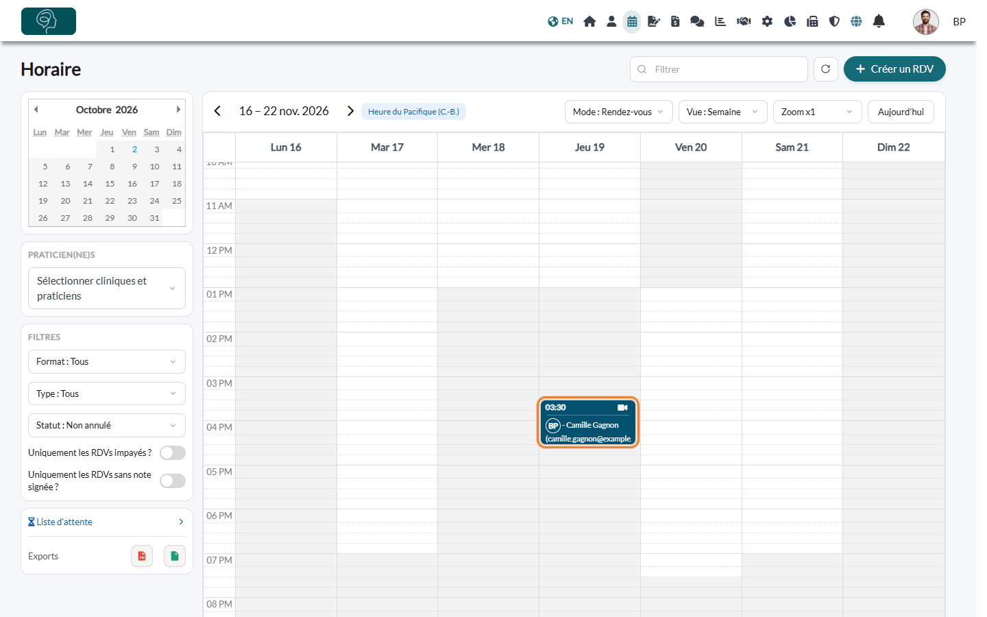 Le rendez-vous à son nouveau jour et à sa nouvelle heure dans l'horaire