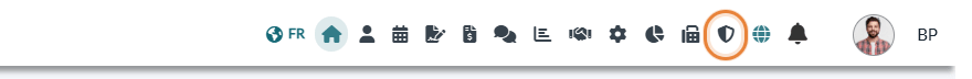 Audit icon (shield) in the Colib top bar