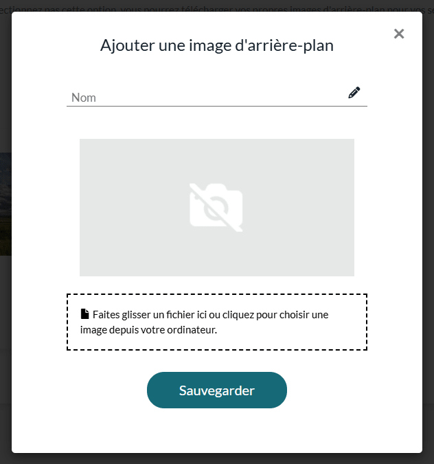 Fenêtre Ajouter une image d'arrière-plan