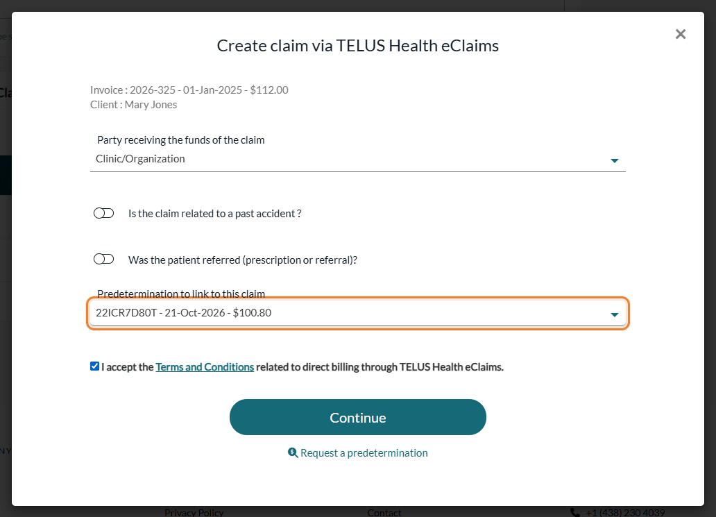 Predetermination to link to the claim