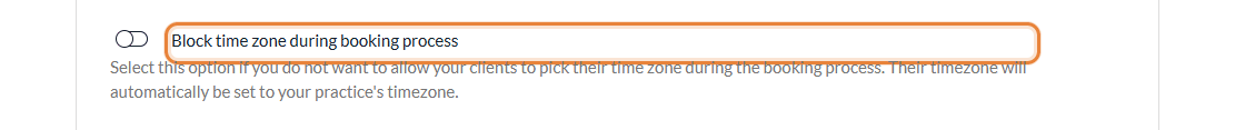 Block time zone during booking process option in Settings > Booking Page
